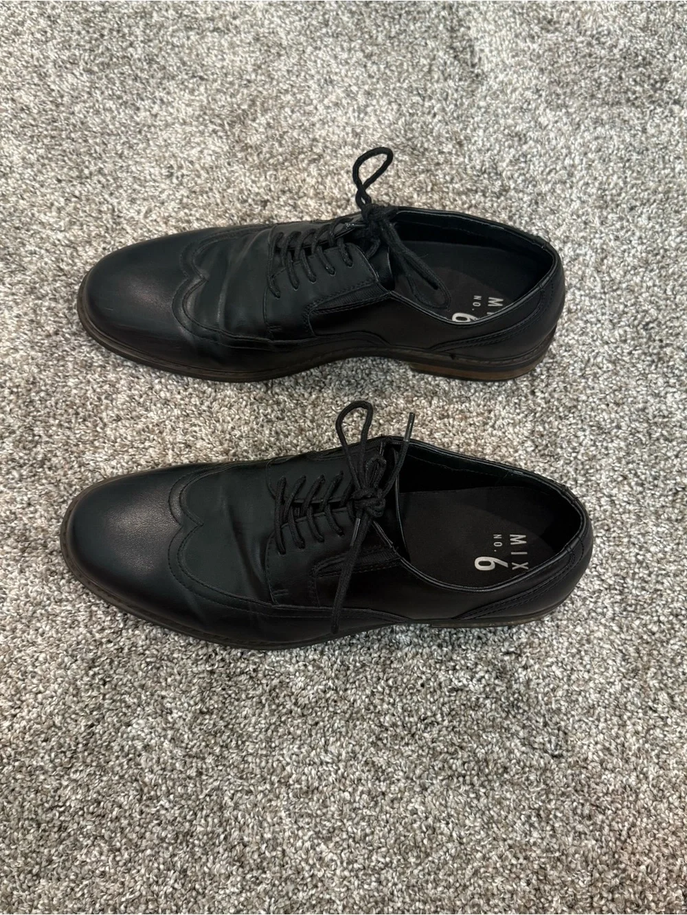 Mix No. 6 Black Leather Wingtip Derby Shoes